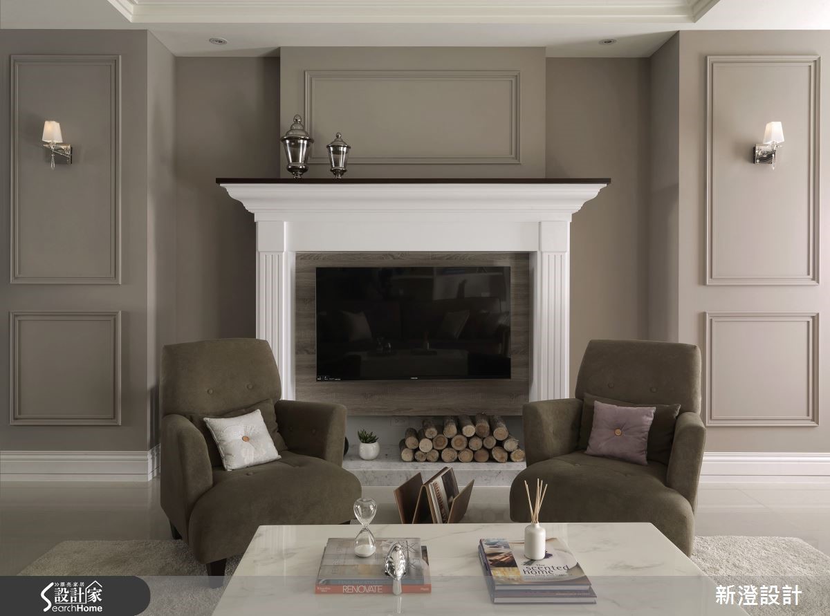 有別於繁複奢華的制式新古典風格，在此 52 坪住宅內，